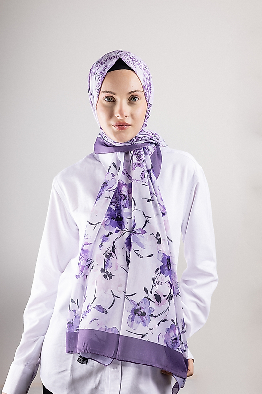 Digital Soft Şal Pastel Çiçek Desen