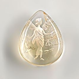 SİTRİN KANATLI TANRIÇA NEGATİF İNTAGLİO MÜCEVHER OYMA TAŞ