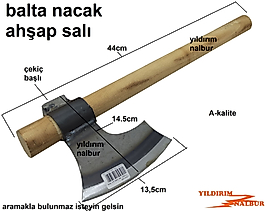 BALTA NACAK AHŞAP SAPLI KAMP BALTASI ODUN KIRMA BALTA