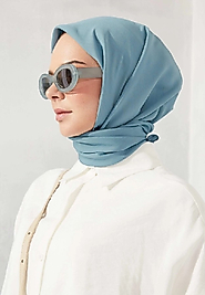 Modal ipek eşarp, indigo.