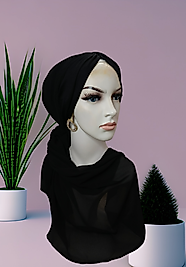 Siyah drapeli bone şal