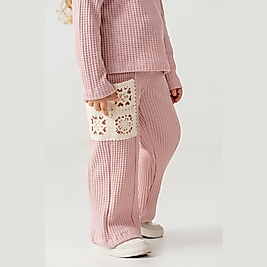 Kız Çocuk 3-7 Yaş Örme Alt Üst İkili Takım