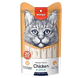 Wanpy Tavuklu ve Yengeçli Likit Creamy Kedi Ödülü 25 x 14 Gr