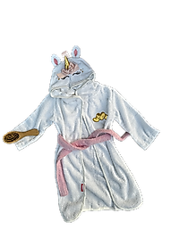 Denokids Unicorn Temalı Beyaz Bornoz