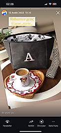 Fil aplikeli kanvas clutch