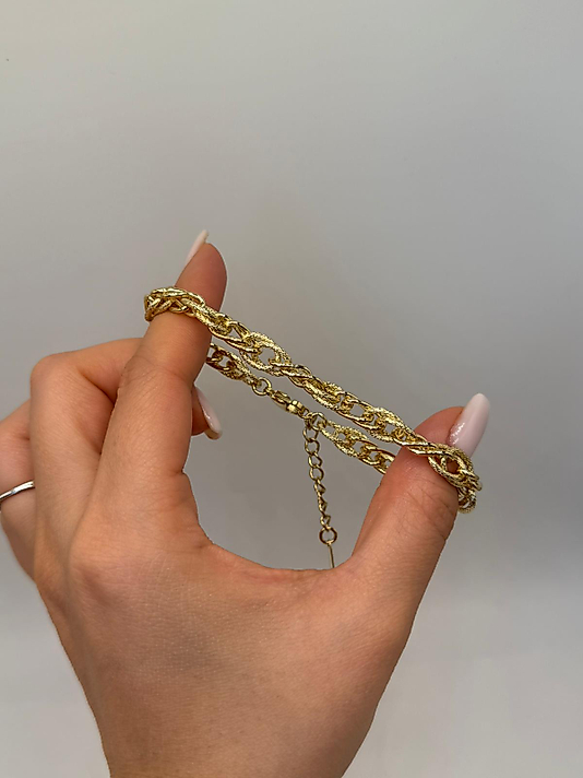 Xuping Burgu Detaylı Halka Zincir Gold Bileklik