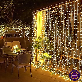 2,4 METRE 196 LEDLİ SAÇAK YILBAŞI SÜSÜ