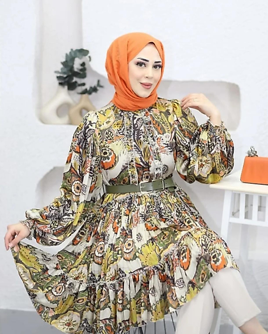 çiçekli  trend tunik