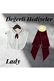 Lady Taşlı Broş Kadın Yaka Aksesuarı Yaka Kurdela Erkek Kurdele Broş Yaka Iğnesi Gotik Aksesuar