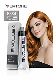 VERTONE SAÇ BOYASI 60 ML. (8-34 KOYU SARI DORE BAKIR)