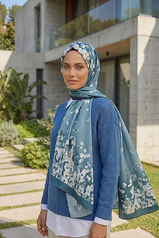 ALFA SİLK ŞAL PASTEL ÇİÇEK DESEN-1