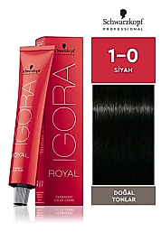 İGORA ROYAL SAÇ BOYASI 60 ML. (1-0 SİYAH)