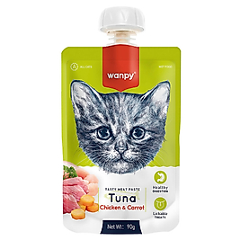 Wanpy Wanpy Taze Ton Balıklı&Tavuklu Kedi Et Ezmesi 90 gr