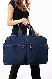 NEMO BAGS Lacivert Seyahat Çantası, Orta Boy, Valiz Askılı Bavul, Klinkır Su Geçirmez Kumaş Spor Çantası, 46x30cm
