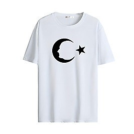 Kırmızı Beyaz Vatan Aşkı Bayrak ve Atatürk Baskılı Oversize Unisex Tişört