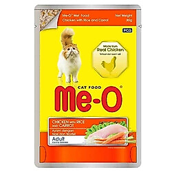 Me-O Pouch Tavuk Etli, Pirinç ve Havuçlu Kedi Kedi Yaş Mama 80 Gr