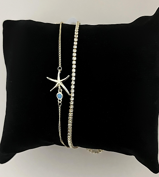 Altın Kaplama Deniz Yıldızı Bileklik (ÇELİK DEĞİLDİR)