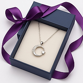 Gümüşte Saklı Sihir – Ay Yıldız Kolye