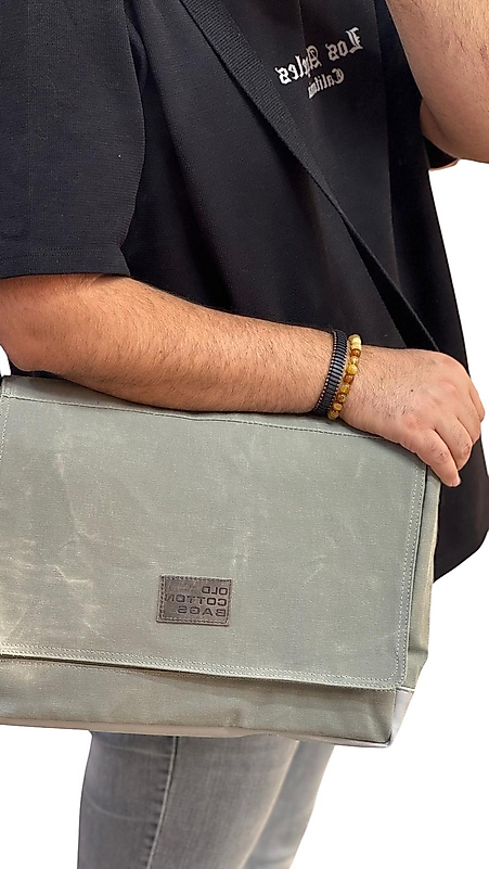 Old Cotton Kullanışlı, Çok Bölmeli, Çok Cepli, Tablet Notebook Çantası, Unisex, Vintage Kanvas Postacı Çantası