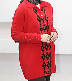 baklavalı angora tunik