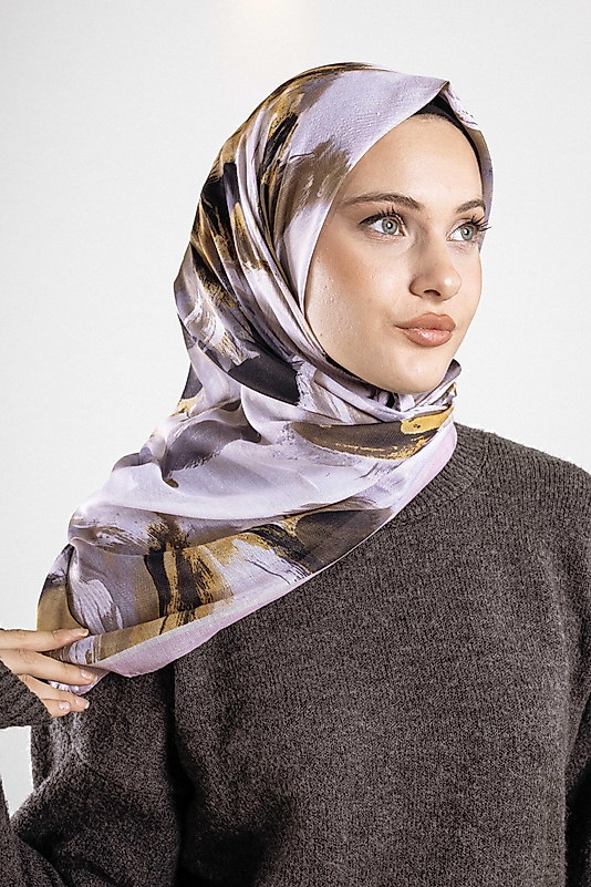 Desenli Soft Eşarp Koleksiyonu Pastel Desen-1