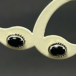 Obsidyen Taşı 925 Ayar Gümüş Küpe