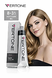VERTONE SAÇ BOYASI 60 ML. (8-31 KOYU SARI BEJ)