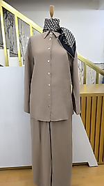 Vizon Oversize Pantolonlu Takım