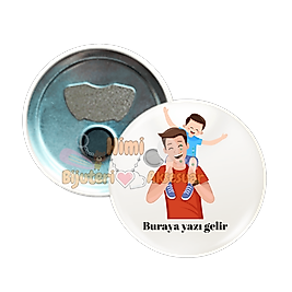 Babalar Günü Metal Resimli İğneli Buton Rozet Magnet Anahtarlık Açacak Çanta Rozetleri M1
