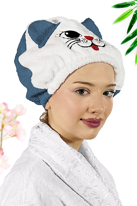 Kadın Bone Havlu KEDİ Modelli