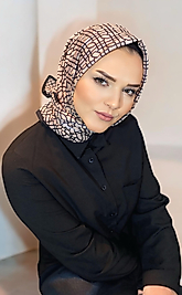 Koza Baskılı Pamuk Eşarp Taş