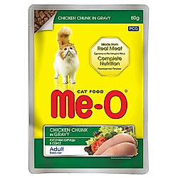Me-O Pouch Tavuk Etli Soslu ve Parça Etli Yaş Kedi Maması 80 Gr