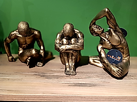 MERCAN MOBİLYA AKSESUAR,3 LU SPORCU ADAM , Polyester Dekoratif Biblo, hediyelik eşya