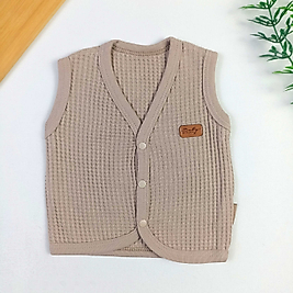 Petek Düğmeli Düz Yelek