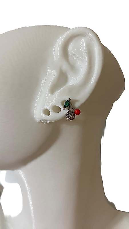 TAŞLI KİRAZ TASARIM TRAGUS HELİX PEARSİNG KIKIRDAK KÜPE