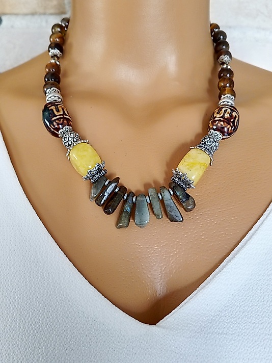 Labrador ve akik kısa kolye