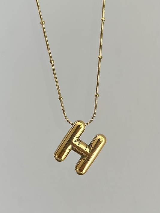 Çelik H Balon Harf Kolye