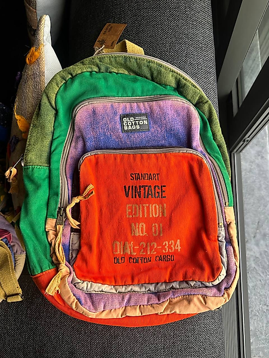 Old Cotton Cargo 5017-1 new Pathcwork Çok Bölmeli Günlük Sırt Çantası