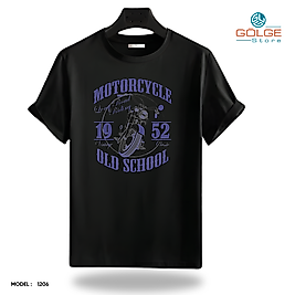 Motorcu Tarzı Baskılı Oversize Unisex Tişört