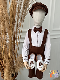 Erkek Çocuk Kahverengi Salopet Takım