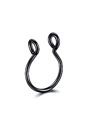 Siyah 316l Cerrahi Çelik Hızma Burun Septum Halka Sahte Fake Piercing