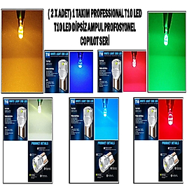 ( 2 X ADET) 1 TAKIM PROFESSIONAL T10 LED T10 LED DİPSİZ AMPUL PROFOSYONEL COPILOT SERİ