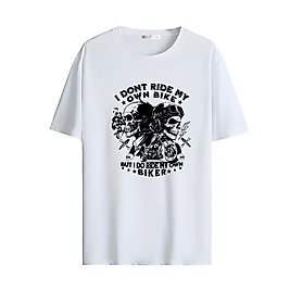 Motorcu Tarzı Baskılı Oversize Unisex Tişört