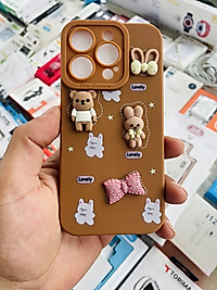 iPhone 15 Pro Ayıcık Kabartmalı Telefon Kılıfı