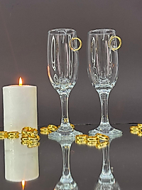 ŞAMPANYA KADEHİ YÜZÜK FİGÜRLÜ 2'Lİ