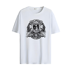Motorcu Tarzı Baskılı Oversize Unisex Tişört