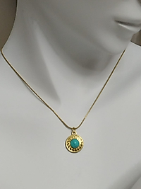 Firuze Taşlı Gold Kolye