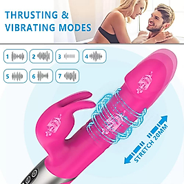 BDR-SA0152 İleri Geri Hareketli Su Geçirmez 2 in 1 Rabbit Vibratör