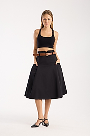 SİYAH GABARDİN ETEK