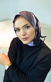 Lorenza Baskılı Pamuk Eşarp Antrasit